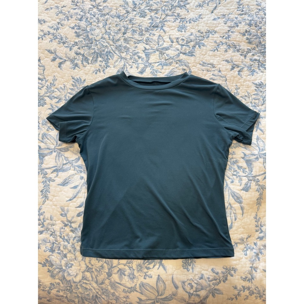Automet Womens Medium Teal Green Athletic Short Sleeve Performance T-Shirt Skims